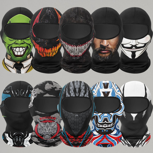 户外骑行面巾冰丝防晒防风摩托车头巾遮脸面罩嘻哈复古脸基尼头套