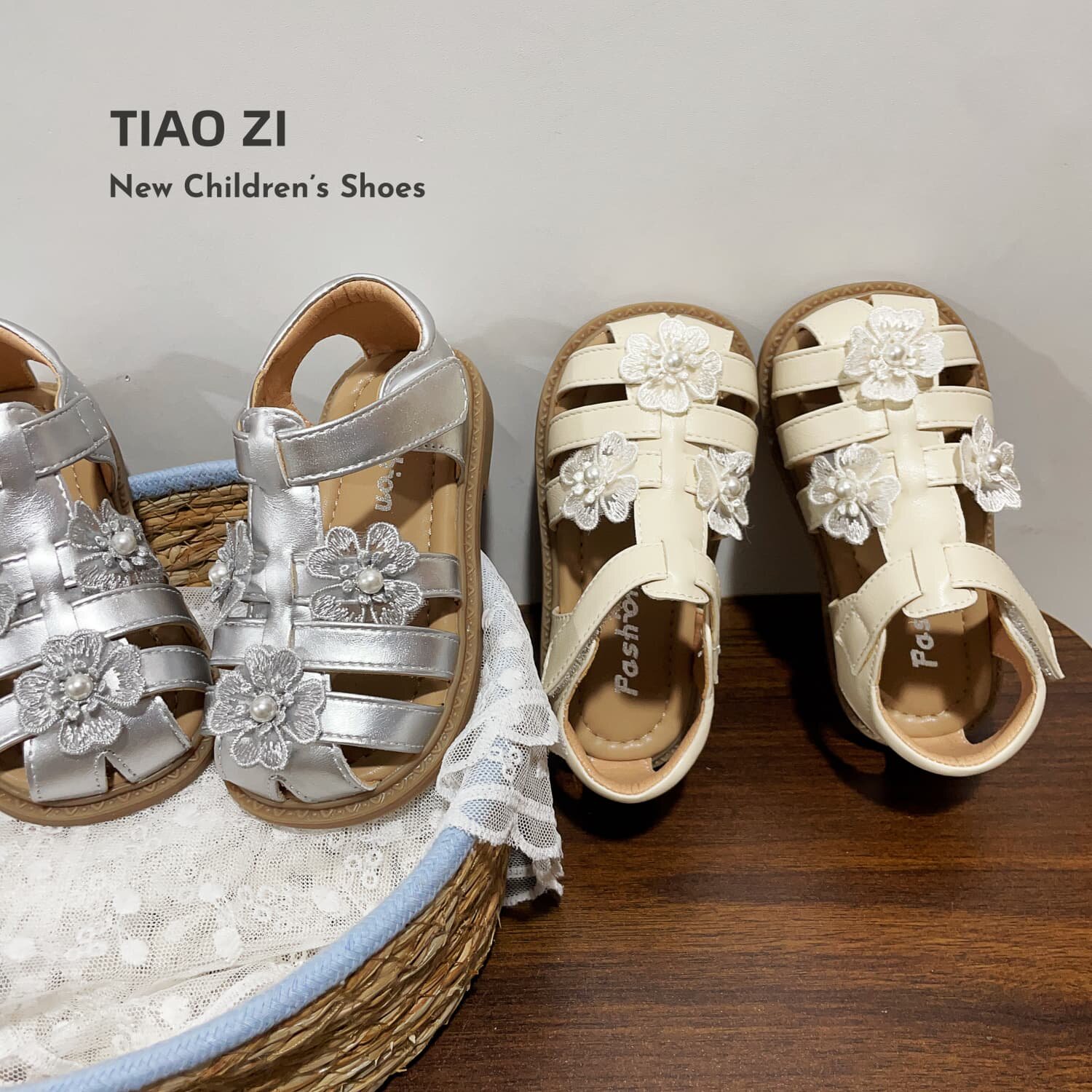 2026年夏季新款可爱花朵小女孩公主凉鞋包头防踢小童户外甜美凉鞋