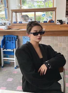 2024新款OFF复古方框WHITE墨镜男ow小红书王嘉尔同款太阳眼镜女