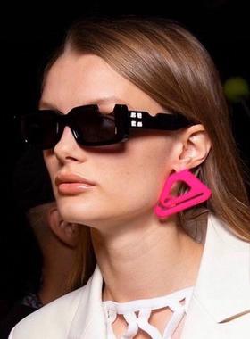 Offs欧美嘻哈white缺角墨镜潮加厚版炸街箭头墨镜女明星太阳眼镜