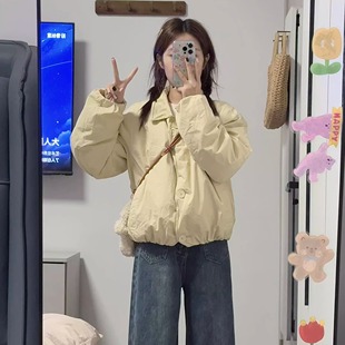 加厚保暖宽松百搭翻领棉服 夹棉棉衣外套女2025新款 冬季 超好看短款