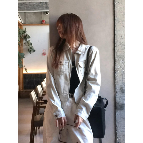 美式复古老钱风牛仔短外套女秋