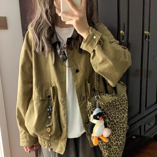 设计感宽松休闲夹克上衣潮 外套女2026新款 早春巴恩风美式 复古工装