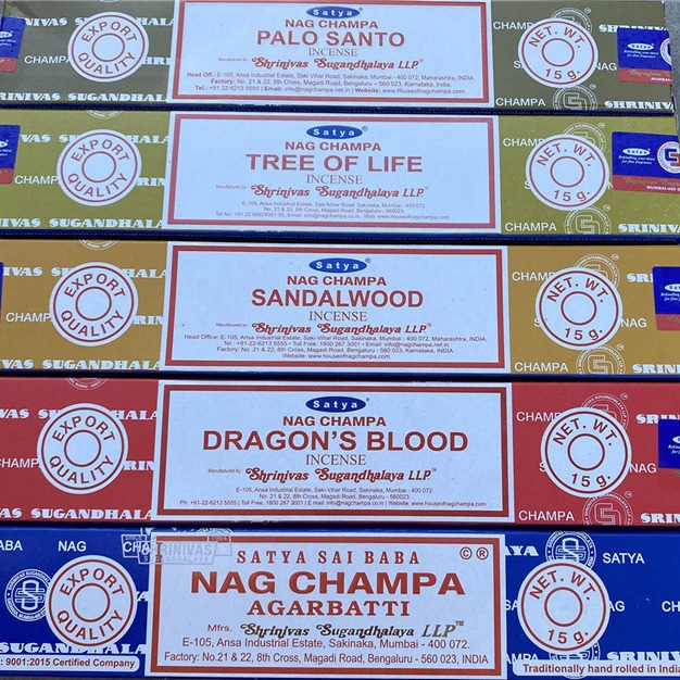 赛巴巴印度Nagchampa真理SATYA檀香香薰熏香线香竹签香小盒装
