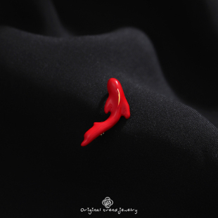 毛衣男女胸花配饰别针新年礼物 红色锦鲤胸针年年有余高端精致西装