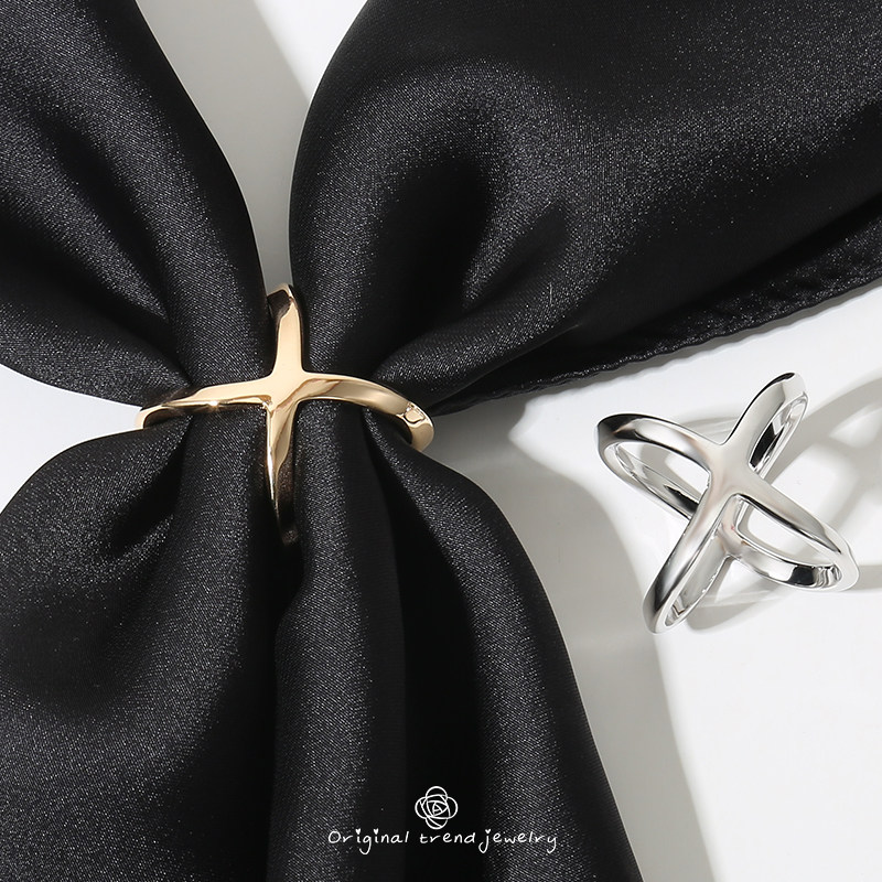 简单丝巾扣简约高档环打结扣方巾