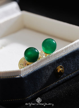 防走光扣神器胸口免缝新中式胸针女复古简约高级感绿色小扣针配饰