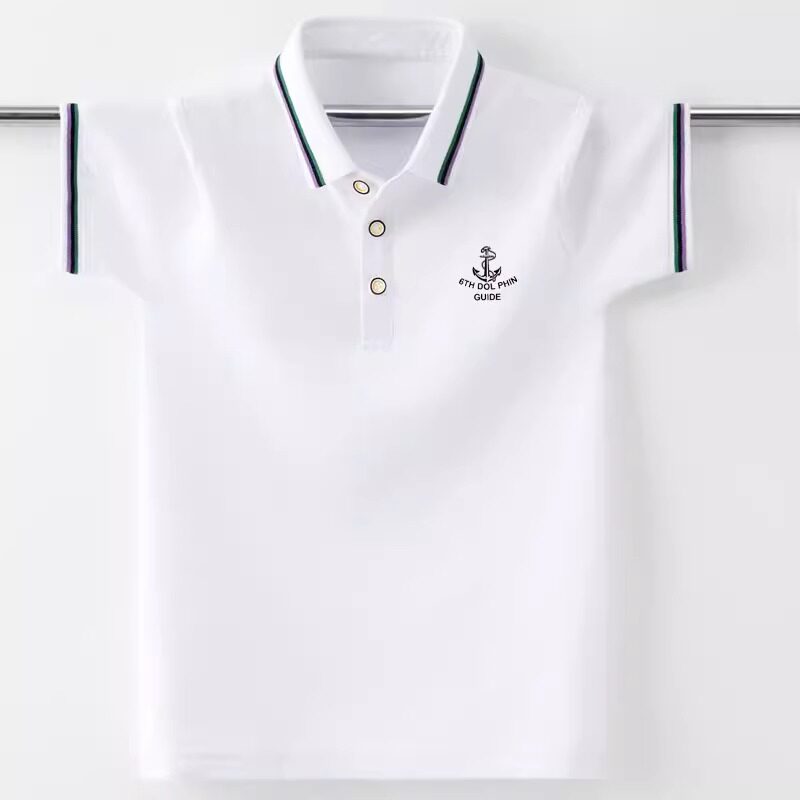 短袖t恤男童夏季纯色夏装翻领中大童棉童装半袖男孩儿童POLO衫男