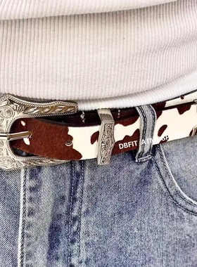 DBFIT复古纯手工真马毛帝王3.0牛皮痞帅做旧镀银扣皮带腰带男女款