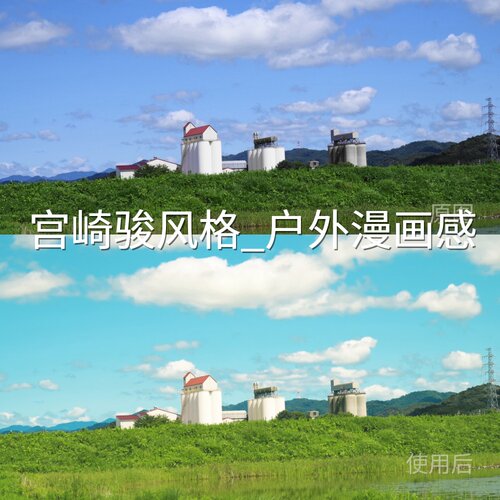 宫崎骏风格_户外漫画感LUT 通用D-Log2ProPremiereI-LogAc佳能EOS