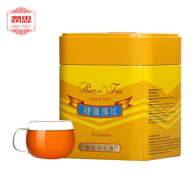 润思祁门红茶特级祁红传统工夫祁红传统口味100克罐装满99减10_虎窝淘