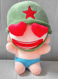 特价 搞笑酷帅的爱心毛绒公仔 毛绒玩偶 高20cm