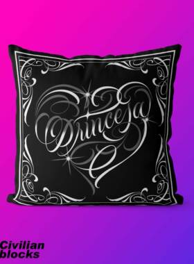 定制欧美ins奇卡诺暗黑olds chool心形花体字纹身tattoo说唱抱枕