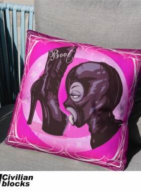 定制亚文化复古欧美奇卡诺粉色olds chool花体字纹身SM说唱抱枕