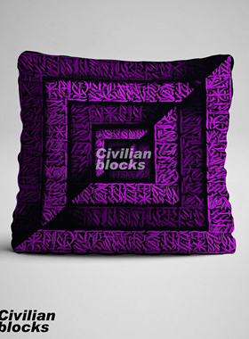 定制紫色西海岸奇卡诺oldschool嘻哈hiphop花体字匪帮硬核抱枕