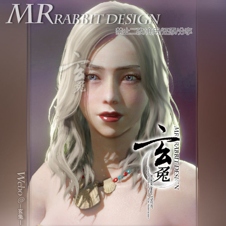 怪物猎人世界冰原女性角色捏脸数设计素材/源文件