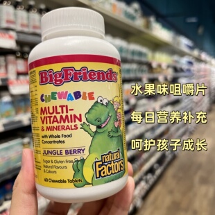 Natural Factors儿童全食复合维生素矿物质咀嚼片3岁以上  保税