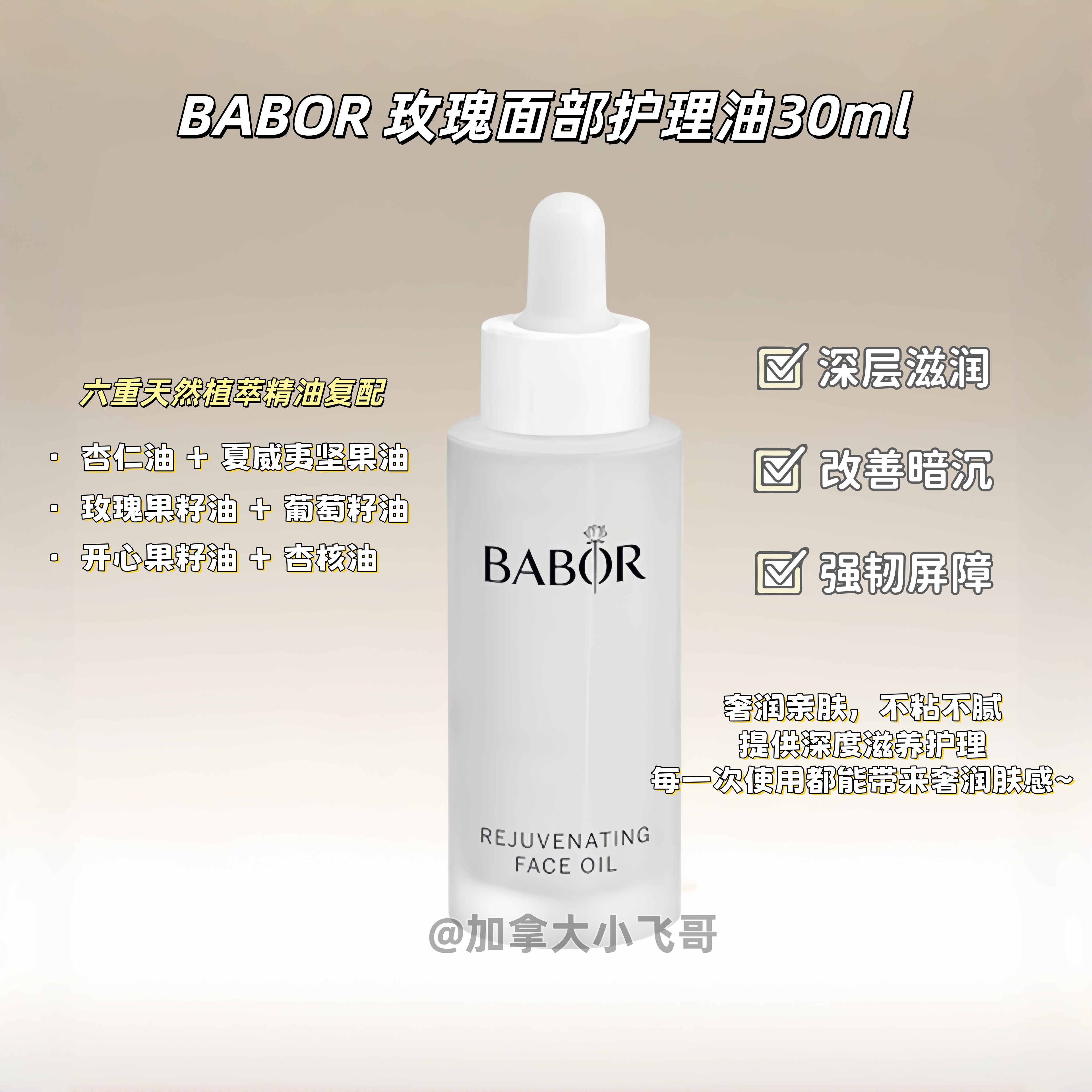 BABOR 新版面部黑玫瑰玫面部护理油30ml 提亮修护 26年