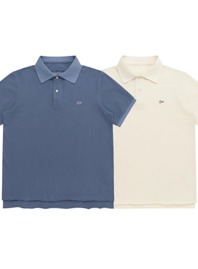 黑色圣诞树ERL 25SS 水洗渲染做旧植绒刺绣POLO衫新贵老钱风短袖