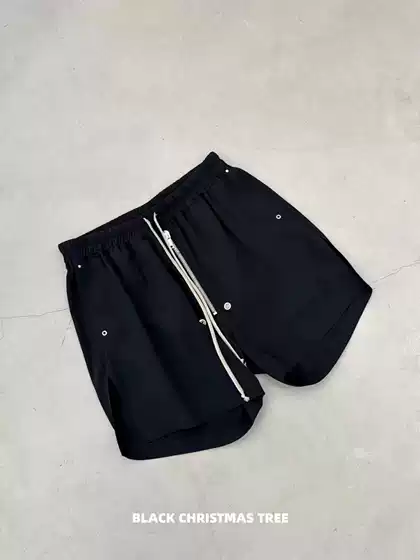 Black Christmas Tree Ro Style Dark Trendy High Street Functional Silhouette Lido Casual Side Slit Nylon Boxing Shorts