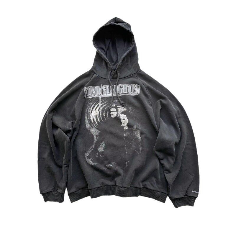 GRAILZ心灵人像水洗做旧炒砂复古高街vibe风Vintage重磅帽衫卫衣,男装,卫衣,淘宝优惠券,粉丝福利购,淘宝优惠卷