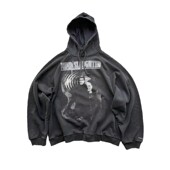 GRAILZ心灵人像水洗做旧炒砂复古高街vibe风Vintage重磅帽衫 卫衣