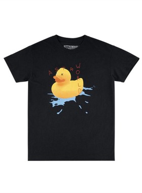 TRAVIS SCOTT Cactus Jack范丞丞同款TS小黄鸭宽松圆领纯棉短袖T