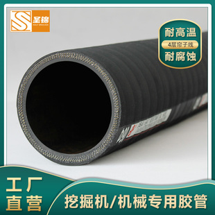 黑色夹布橡胶管挖掘机耐油胶管高压油管水管高压软管液压胶管1米