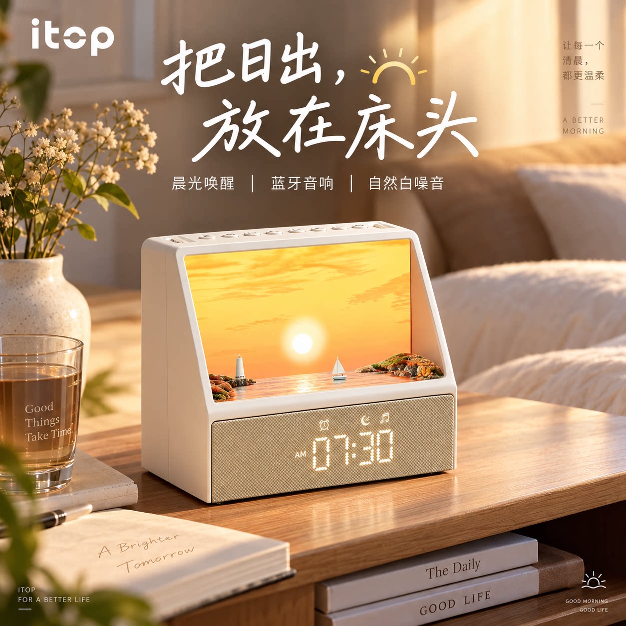 日出唤醒蓝牙音响白噪助眠小夜灯