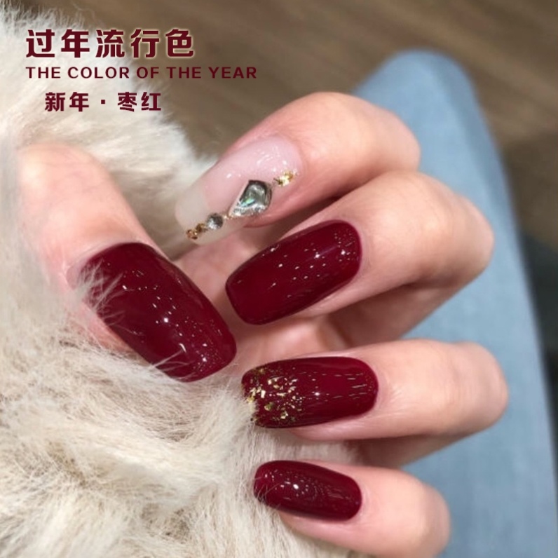 车厘子红指甲油胶2021年新款流行持久显白酒红色美甲店专用光疗胶