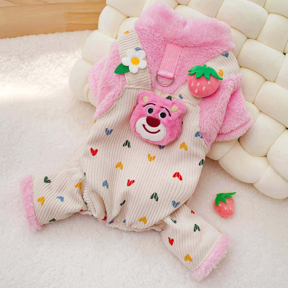 新品物宠秋四脚衣狗狗FHA泰猫咪衣服加绒狗背带冬迪比熊柯基猫用