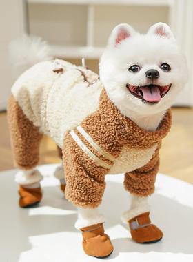 潮牌猫衣猫咪秋冬AL976855服加厚四脚衣面绒拉链宠物狗狗无毛猫绒