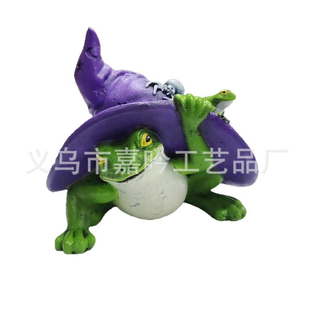 巫师青蛙撑伞树脂摆件 户外花园庭院草坪创意园艺装饰工艺品