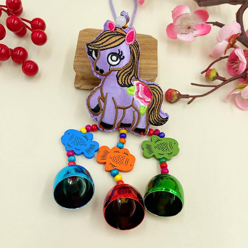 2062挂新年生肖囊马刺绣风铃件 香流苏挂饰 居家汽车挂件马年DF88