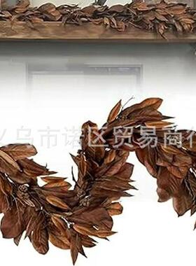 Brown Magnolia Leaf Garland棕色木兰叶花环圣诞节花环