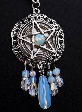 哥特秘五GGT芒星头巫师异教徒魔法蛋白石纹链女神巫项链