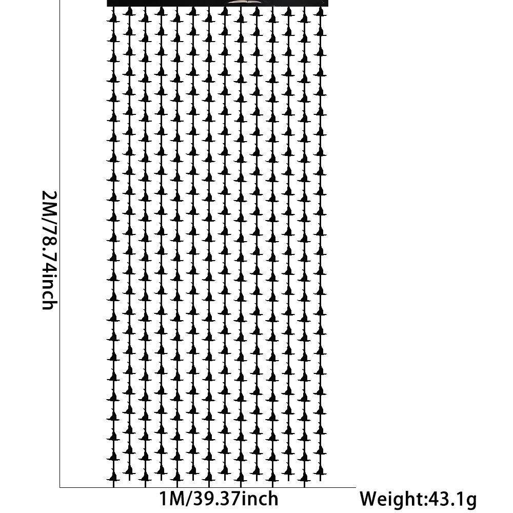1*2m圣节女GQO帽雨丝雨帘女巫巫生日主题派万对装饰黑绿魔法帽丝
