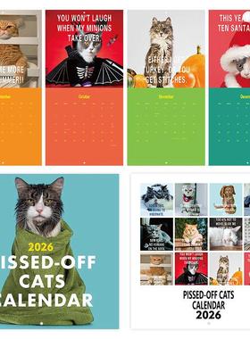 新品 S2026 CLAENDAR PISSED-OFF CTKZA 生气A猫日历 骑马钉挂历