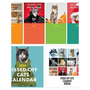 PISSED CLAENDAR OFF CTKZA 骑马钉挂历 新品 生气A猫日历 S2026