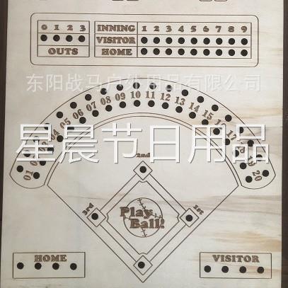 独立站Baseball Dice Board Game棒球骰子棋盘游戏道具木质工艺品