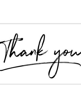 白色感谢卡thnk yo礼品卡a简约白色感谢礼物包装贺卡铜u版卡纸片