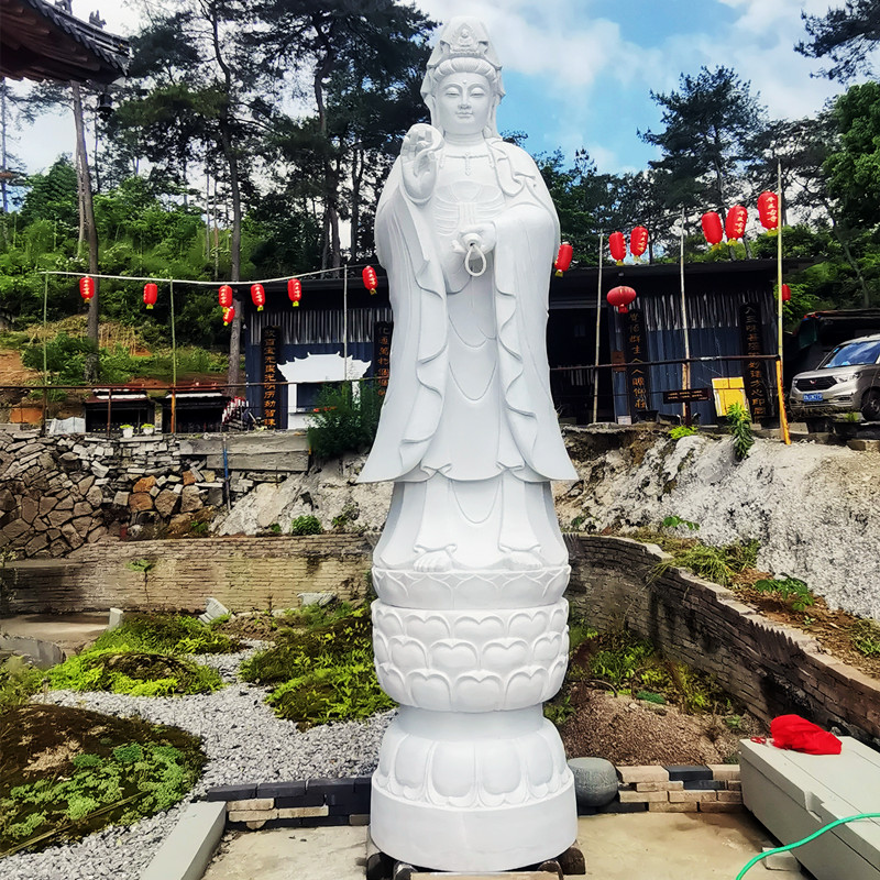 石雕观音佛像大型汉白玉地藏王菩萨寺庙户外摆件大理石弥勒佛雕塑