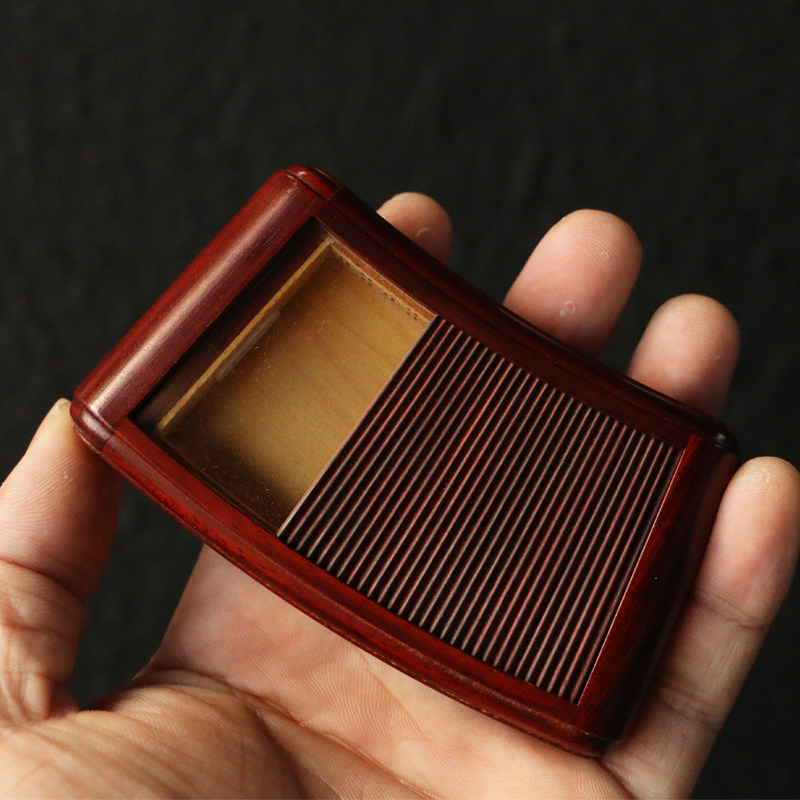 沪上老艺人精工制作红木暗格黄蛉盒榫卯结构卷帘门鸣虫器具收藏