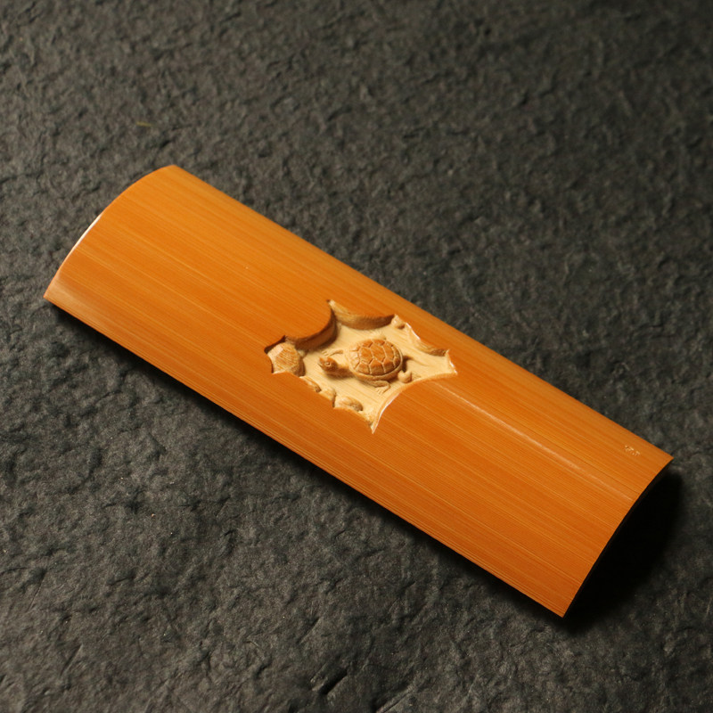 竹迹茶则纯手工精工镜面打磨雕刻