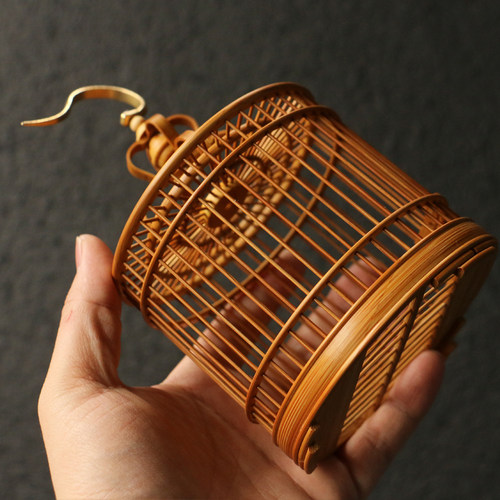竹迹纯手工精工制作老玉竹蝈蝈笼