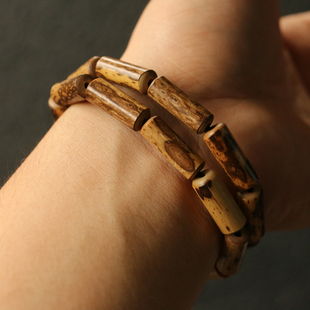 湖南九嶷山梅鹿竹老料纯手工精工制作手串把件把玩手持文玩竹器