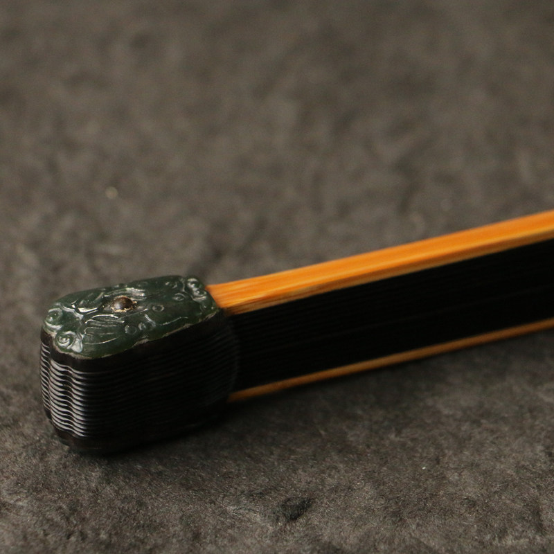 浙派安吉名家王伟本工精工制作老玉竹包袱头乌木芯文玩折扇竹扇