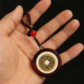 大红酸枝纯手工精工制作转钱赚钱挂件装 饰配饰文玩把件把玩木