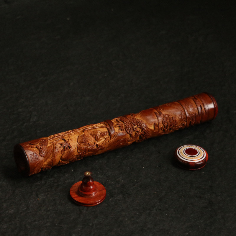 几十年老竹伍再娟纯手工浮雕《琴棋书画》海派精工香道香筒香插竹