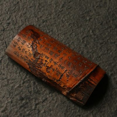 竹迹纯手工精工雕刻赏茶荷